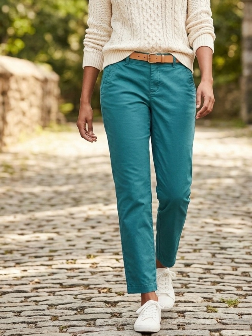 Old Navy Slim Boyfriend Chino Pants Teal Blue Green Size 12 Stretch mid rise